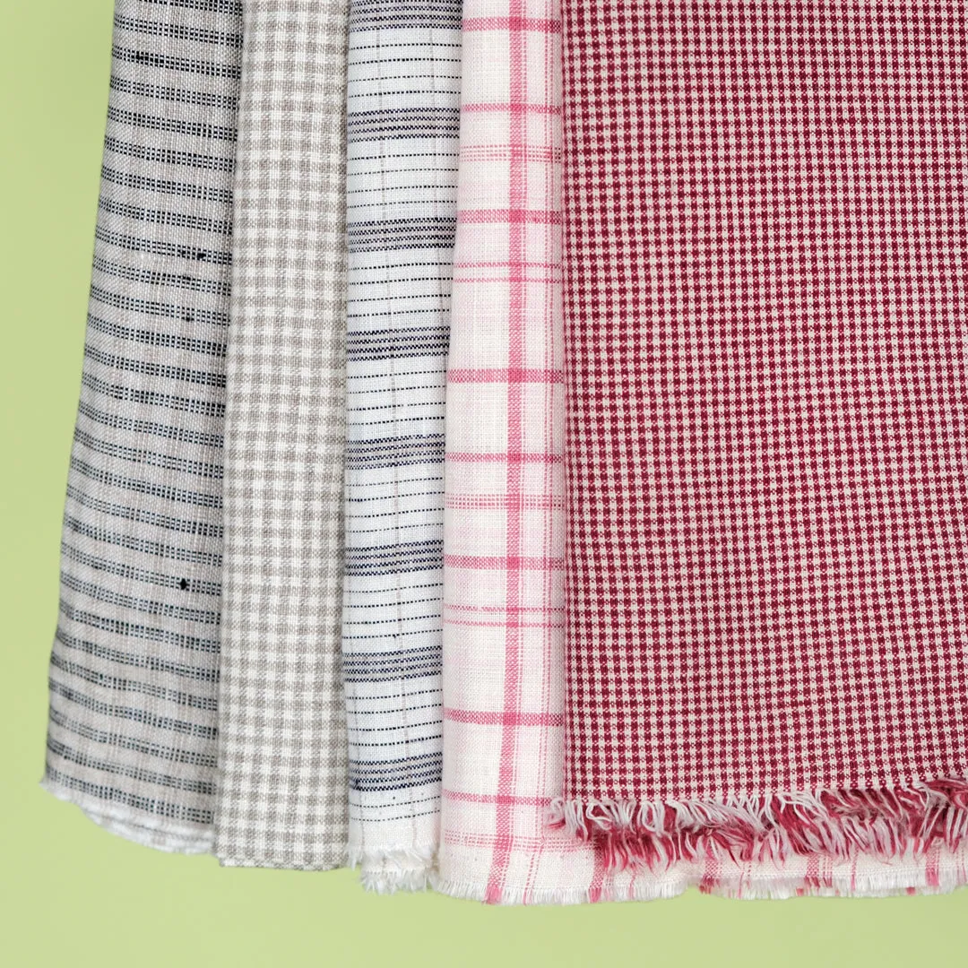 Triple Stripe Yarn Dyed Linen - Stone