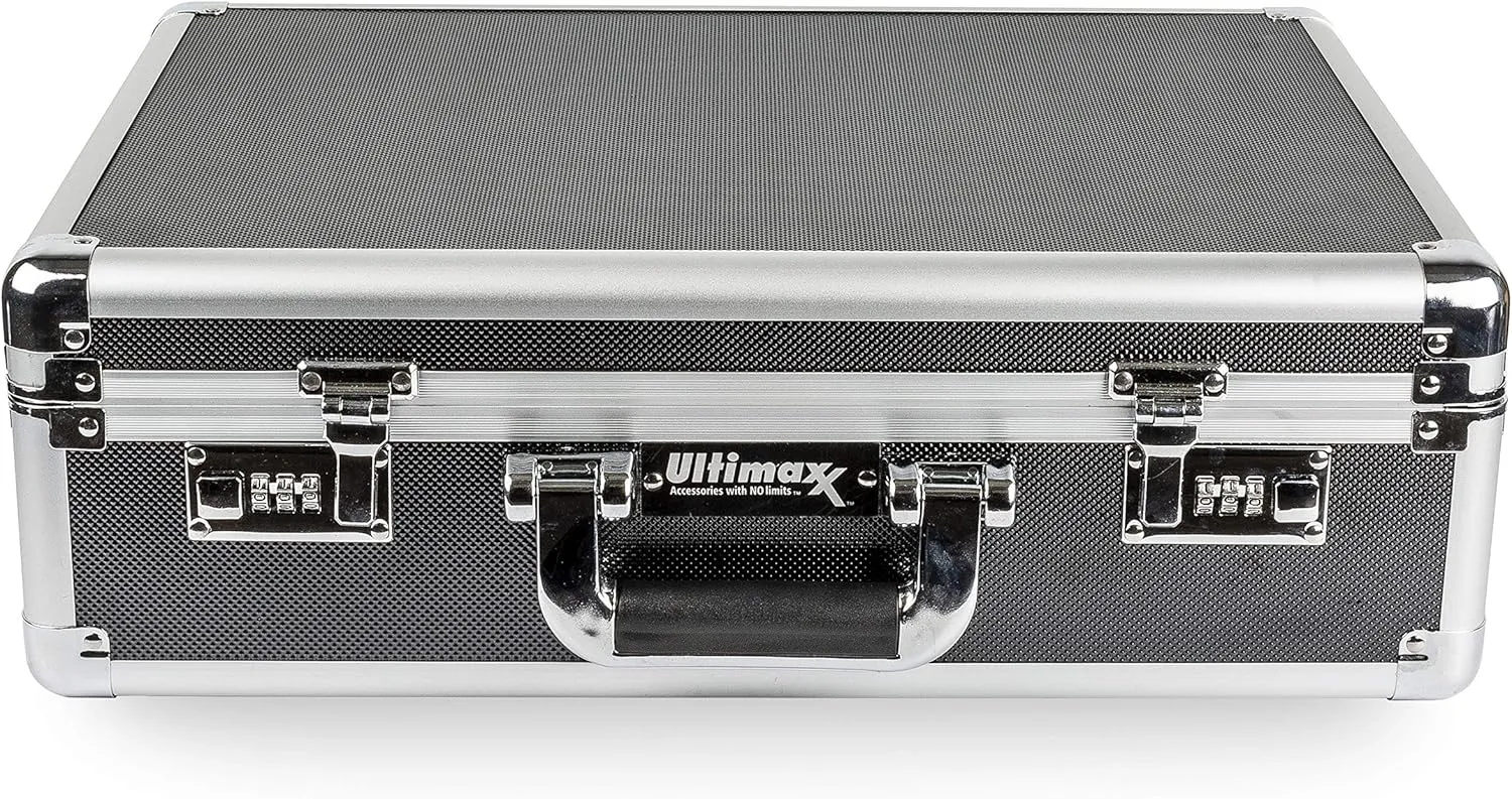 Ultimaxx Medium Aluminum Hard Case with Pre-Cut Foam for Travel and Storage of Drones, Gear, and Equipment for All DJI Mavic Models (Mavic Pro, Mini, Etc.), Autel EVO, Ryze Tech Tello, and More