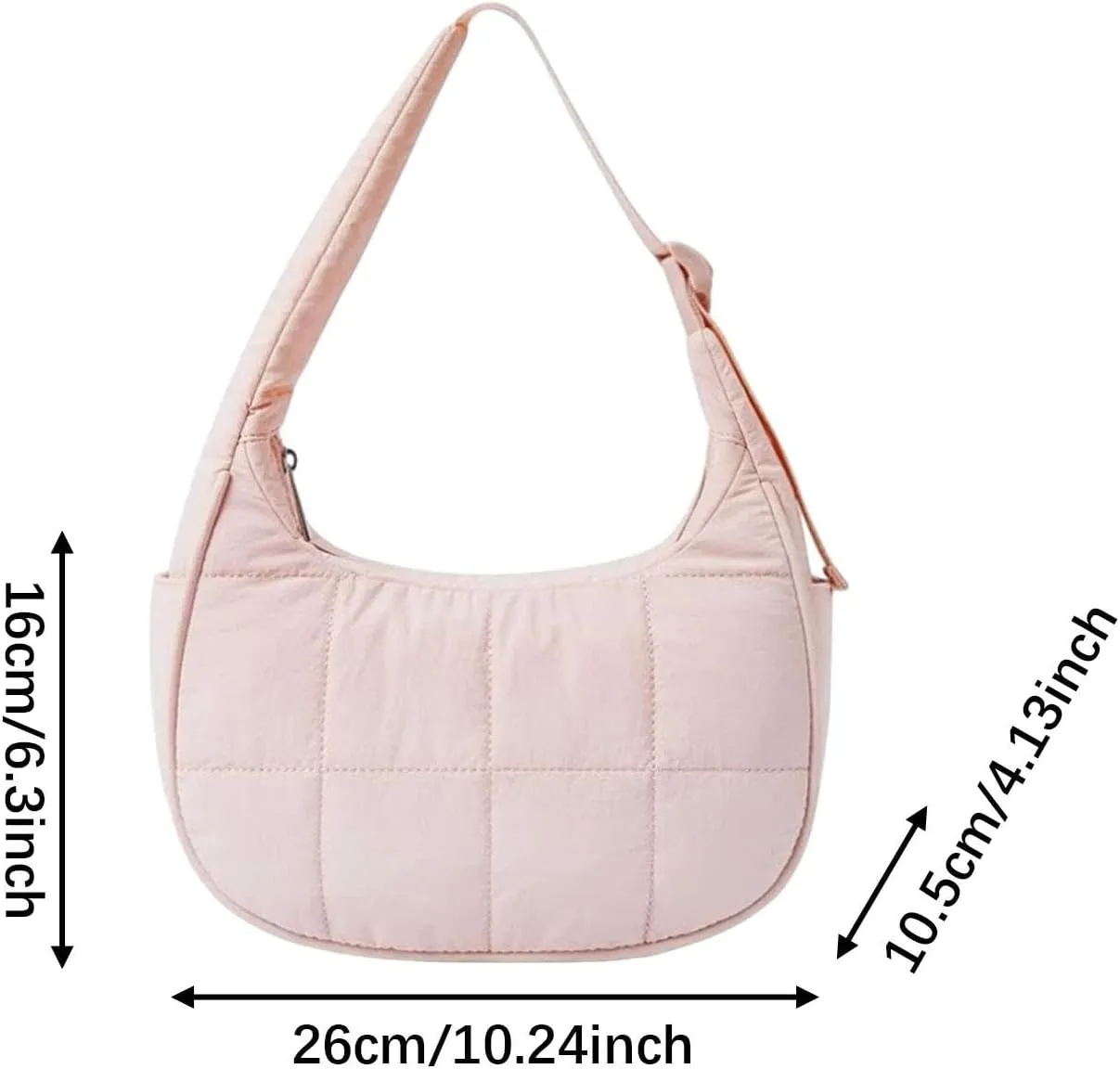under Arm Bag Zipper Closure Hobo Handbag for Party Work Shopping Festive Travel