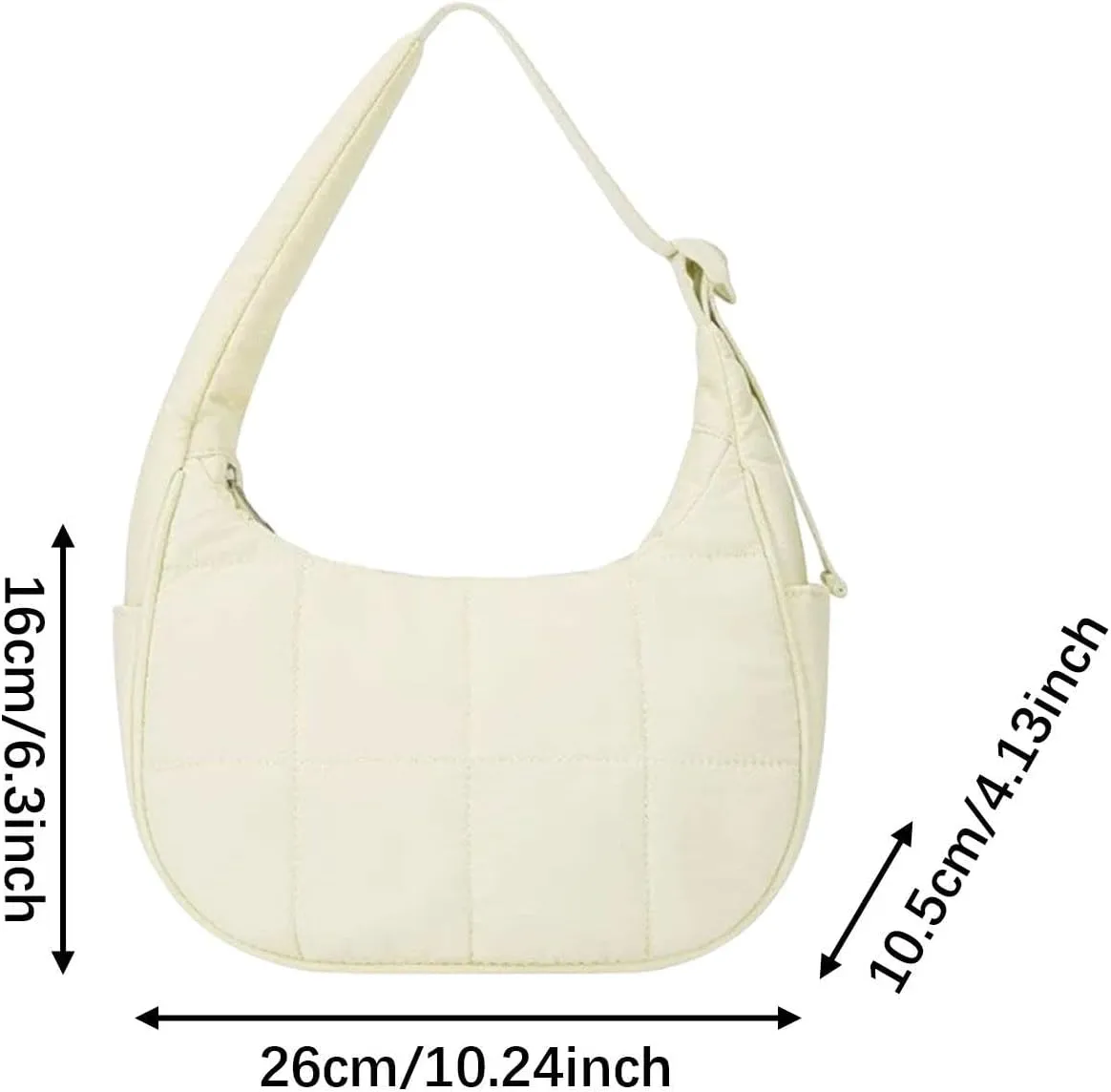 under Arm Bag Zipper Closure Hobo Handbag for Party Work Shopping Festive Travel