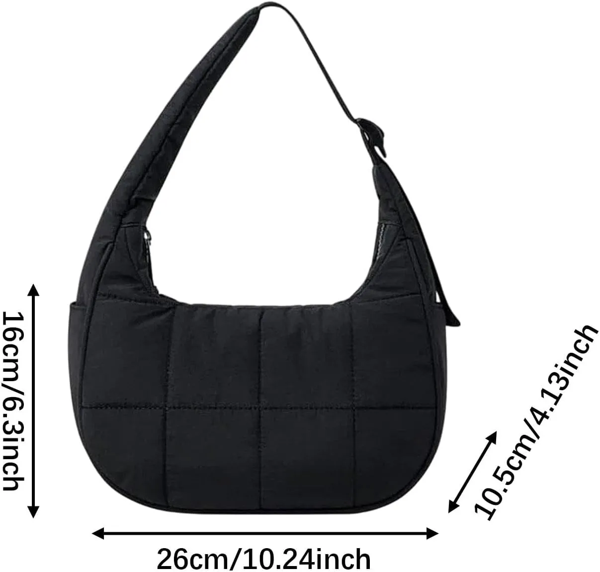 under Arm Bag Zipper Closure Hobo Handbag for Party Work Shopping Festive Travel