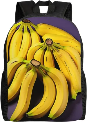 Unique Banana Fruit Travel Backpack for Women Men Large Laptop Bag 16.1Inch College Bag Casual Daypack