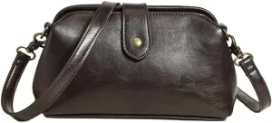 Unique Opening Women Shoulder Purses, PU Leather Small Crossbody Bag, Vintage Doctor Bag for Women