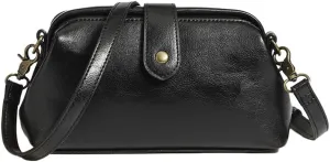 Unique Opening Women Shoulder Purses, PU Leather Small Crossbody Bag, Vintage Doctor Bag for Women