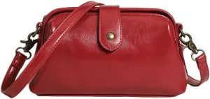 Unique Opening Women Shoulder Purses, PU Leather Small Crossbody Bag, Vintage Doctor Bag for Women