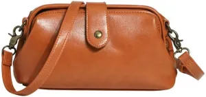 Unique Opening Women Shoulder Purses, PU Leather Small Crossbody Bag, Vintage Doctor Bag for Women