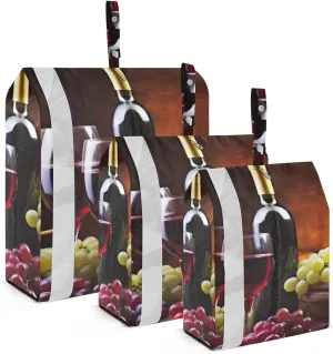 Vineyard Wine Grape Packing Cubes Set of 3, Lightweight Travel Luggage Organizers Foldable Bags for Easy Packing and Organization