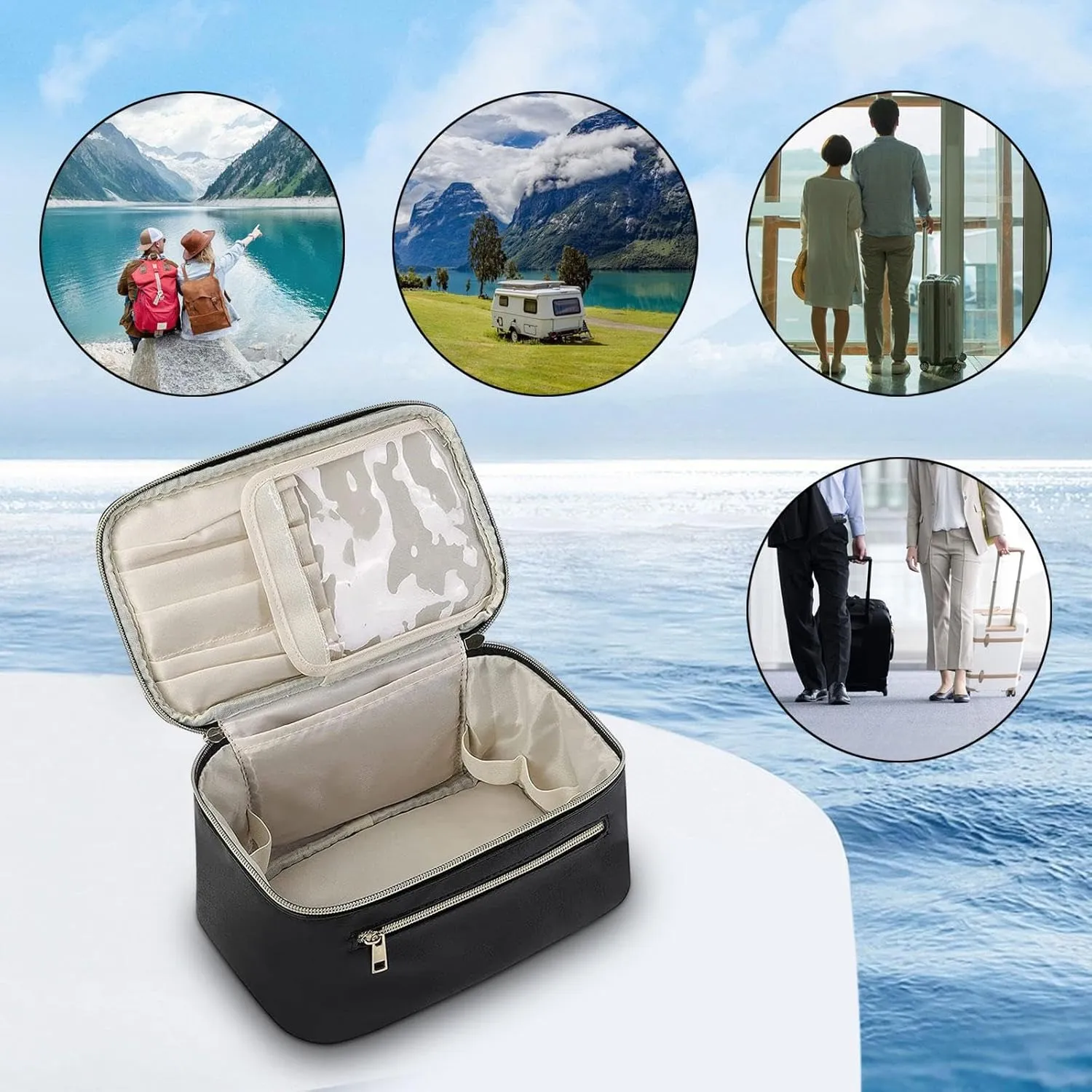 Waterproof Toiletry Bag Travel Makeup Bag Makeup Bag Portable Lightweight Cosmetic Bags for Women for Business Trips Wedding, green