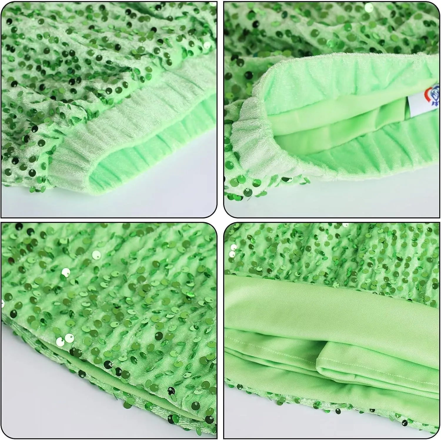 WELAKEN Sparkly Sequin Skirt for Girls Toddler & Kids Elastic Waistband Skirts with Lining