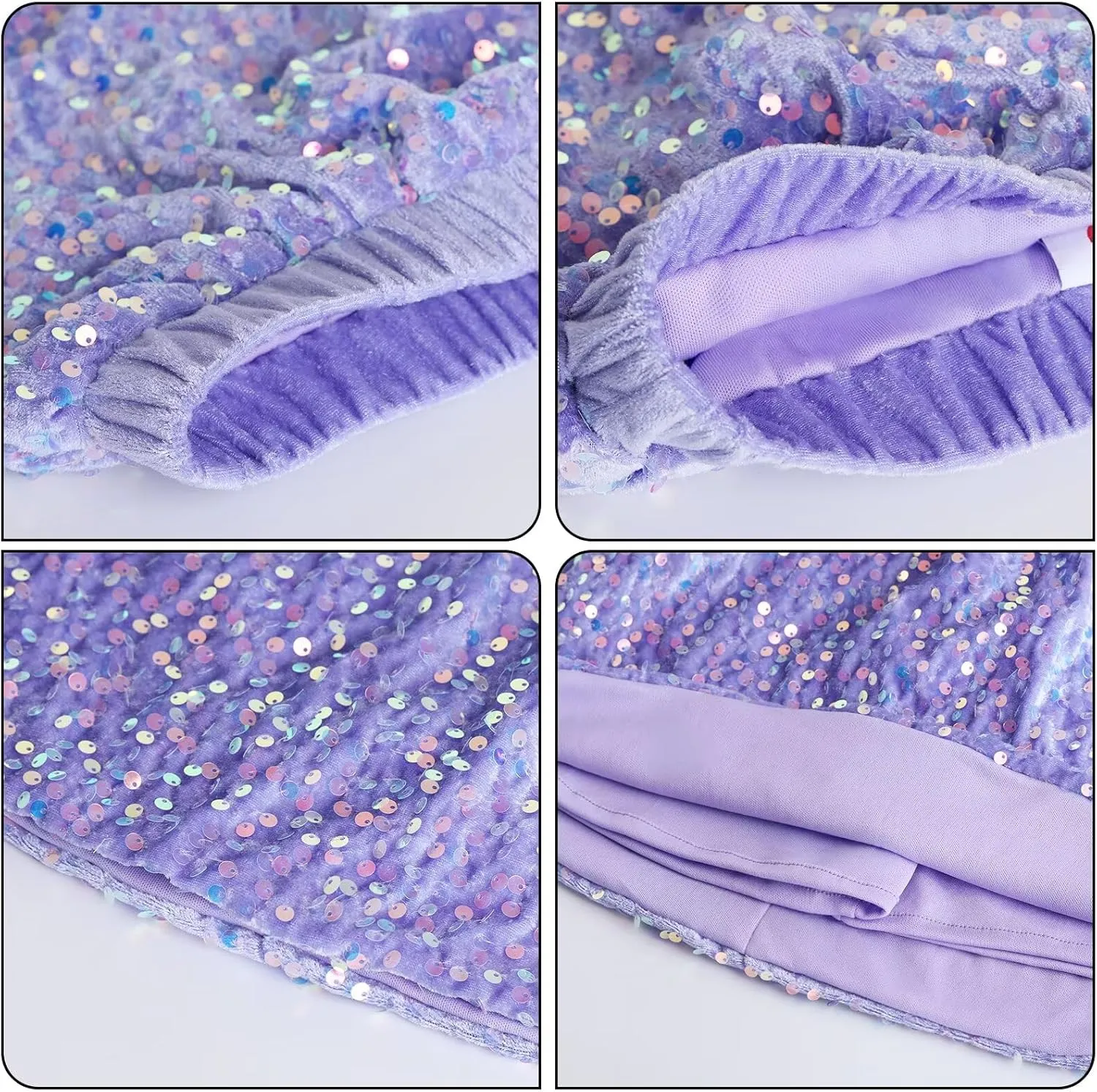 WELAKEN Sparkly Sequin Skirt for Girls Toddler & Kids Elastic Waistband Skirts with Lining
