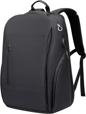 WITZMAN Laptop Backpack for Men Large Work Business backpack Water-resistant Travel backpack Fit 16 Inch Laptop(BN007 Black)