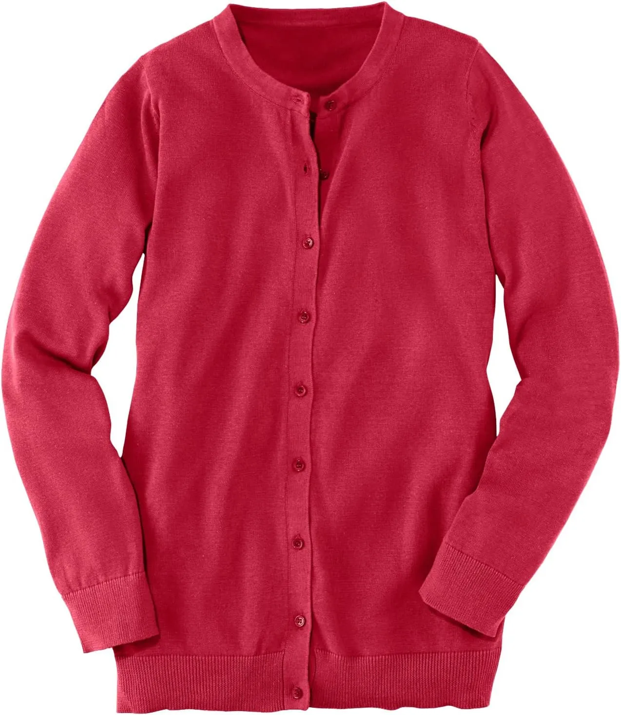 Woman Within Plus Size Perfect Long-Sleeve Cardigan