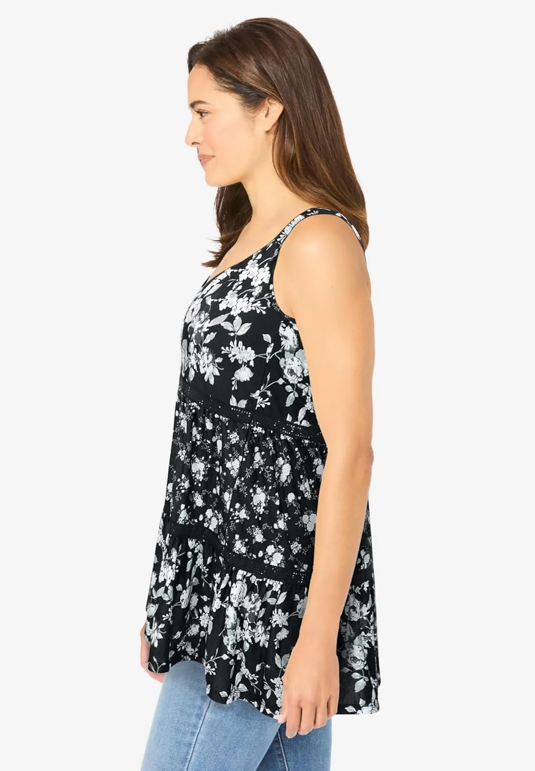 Woman Within Plus Size Tiered Tank
