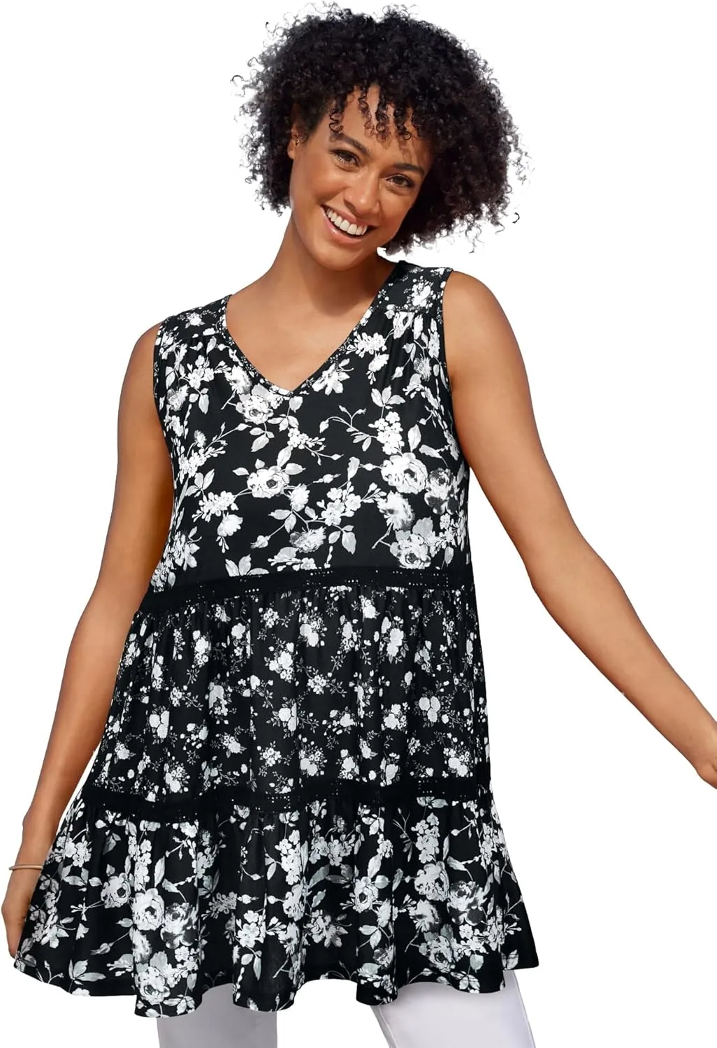 Woman Within Plus Size Tiered Tank