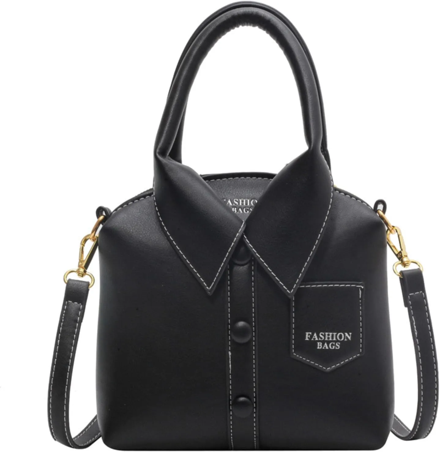 Women Shirt Shaped Satchel PU Leather Shoulder Bag Unique Crossbody Clutch Handbags Ladies Evening Purse Cute Jacket Bag