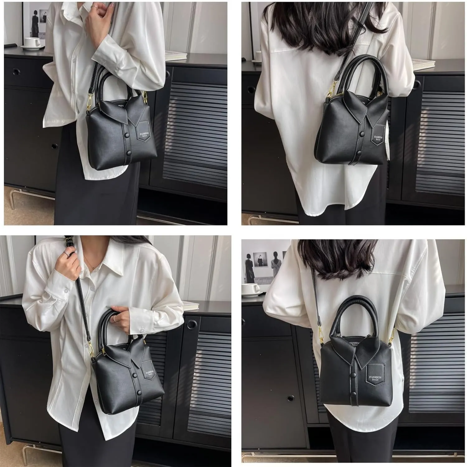Women Shirt Shaped Satchel PU Leather Shoulder Bag Unique Crossbody Clutch Handbags Ladies Evening Purse Cute Jacket Bag