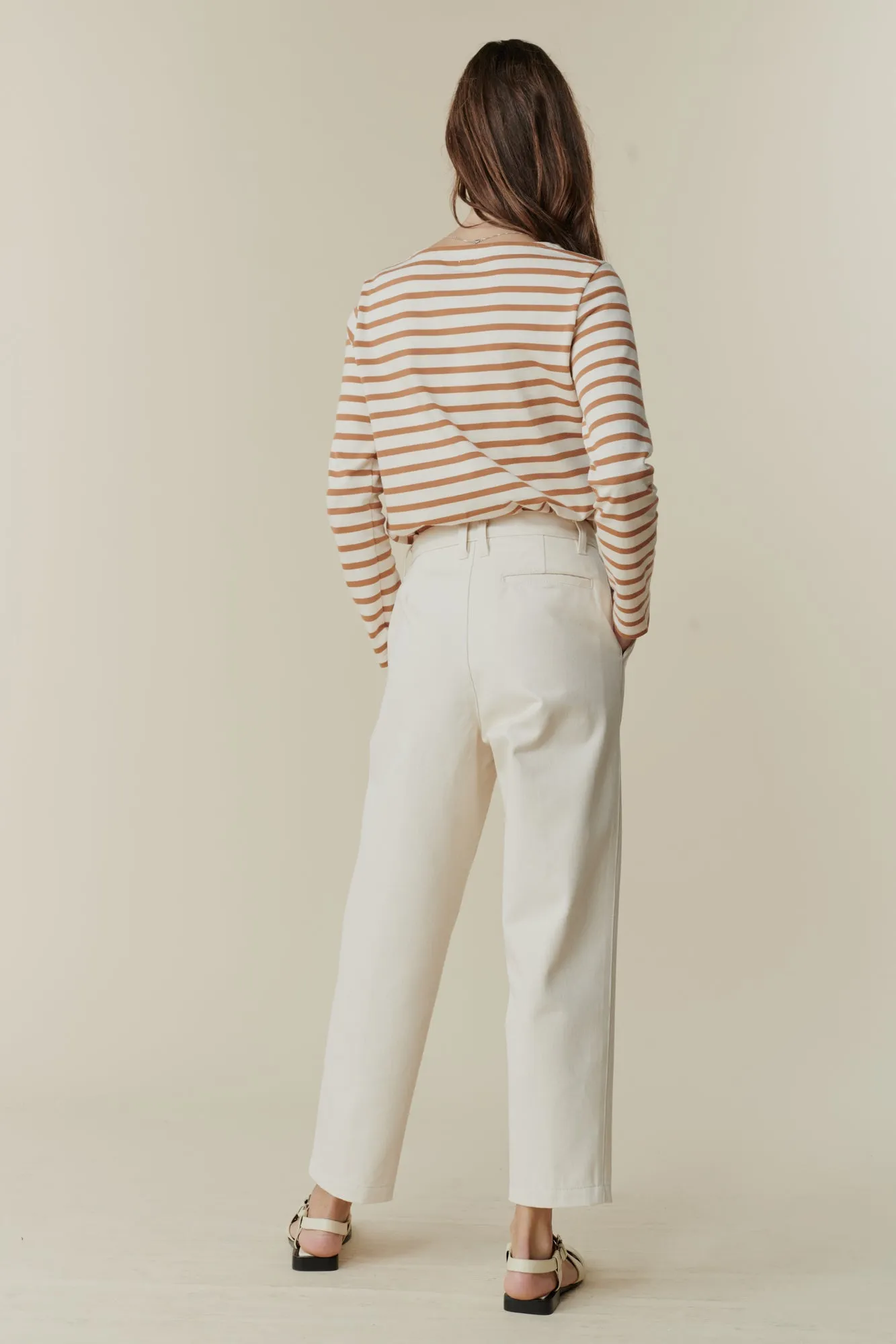 Women's Pleated Jeans - Ecru