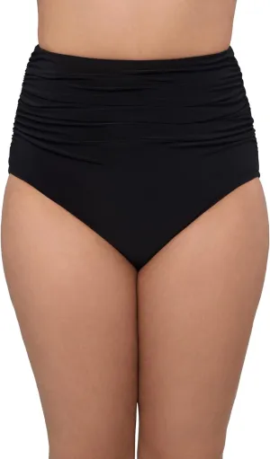Women's Shirred High Waist Control Swim Brief