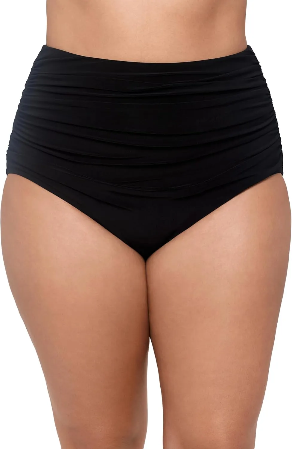 Women's Shirred High Waist Control Swim Brief