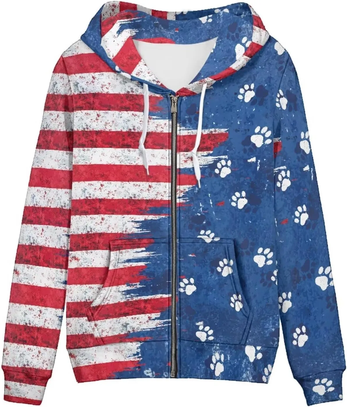 Womens Zip Up Hoodie Unique Graphic Long Sleeve Hooded Sweatshirt Pocket Loose Fit Winter Fall Clothes