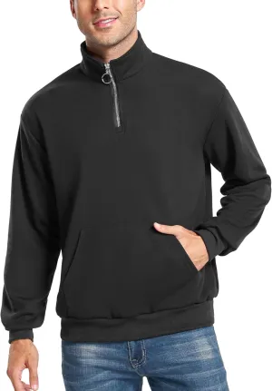 ZAFUL Men's Long Sleeve Color Spliced Polo Collar Sweatshirts Casual Lightweight Pullover Hoodies