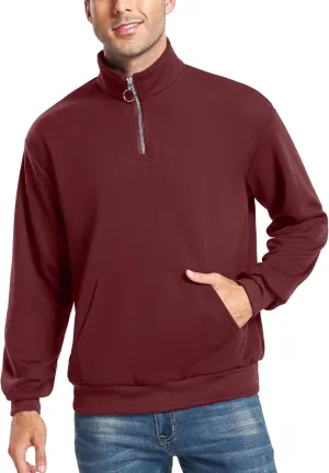 ZAFUL Men's Long Sleeve Color Spliced Polo Collar Sweatshirts Casual Lightweight Pullover Hoodies